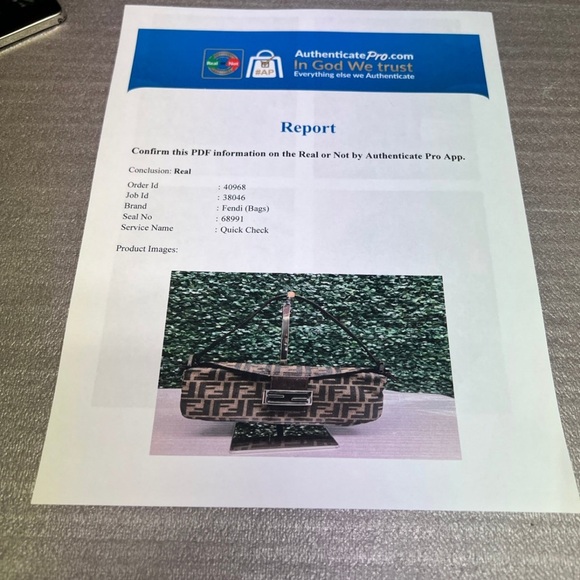 Fendi Zucca Double Flap Baguette Tobacco - Picture 11 of 13